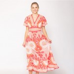 Wholesale do Everything Love Oriental Print Dress Pack Polyester