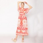 Wholesale do Everything Love Oriental Print Dress Pack Polyester