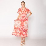 Wholesale do Everything Love Oriental Print Dress Pack Polyester