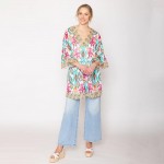 Wholesale do Everything Love Ikat Print Poncho One Fits Most Polyester