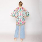 Wholesale do Everything Love Ikat Print Poncho One Fits Most Polyester