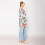 Wholesale do Everything Love Ikat Print Poncho One Fits Most Polyester