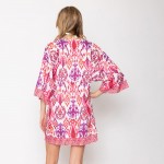 Wholesale do Everything Love Ikat Print Poncho One Fits Most Polyester