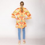 Wholesale do Everything Love Abstract Print Poncho One Fits Most Polyester