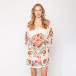 Wholesale do Everything Love Floral Boho Print Poncho One Fits Most Polyester