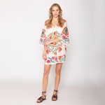 Wholesale do Everything Love Floral Boho Print Poncho One Fits Most Polyester