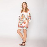 Wholesale do Everything Love Floral Boho Print Poncho One Fits Most Polyester