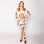 Wholesale do Everything Love Floral Boho Print Poncho One Fits Most Polyester