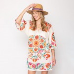 Wholesale do Everything Love Floral Boho Print Poncho One Fits Most Polyester