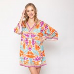 Wholesale do Everything Love Tropical Print Poncho One Fits Most Polyester