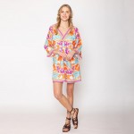 Wholesale do Everything Love Tropical Print Poncho One Fits Most Polyester