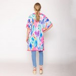 Wholesale do Everything Love Lightweight Watercolor Print Poncho Drawstring Wais