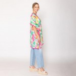 Wholesale do Everything Love Lightweight Watercolor Print Poncho Drawstring Wais