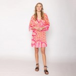 Wholesale do Everything Love Abstract Dots Print Poncho One Fits Most Polyester