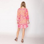 Wholesale do Everything Love Abstract Dots Print Poncho One Fits Most Polyester