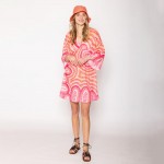 Wholesale do Everything Love Abstract Dots Print Poncho One Fits Most Polyester