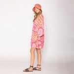 Wholesale do Everything Love Abstract Dots Print Poncho One Fits Most Polyester