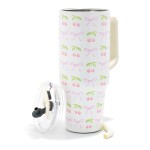 Wholesale cherries Bows oz Double Wall Stainless Steel Vacuum Tumbler Handle Scr