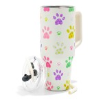 Wholesale floral Paw Print Printed oz Double Wall Stainless Steel Vacuum Tumbler