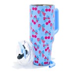 Wholesale americana Bow Cherries Printed oz Double Wall Stainless Steel Vacuum T