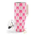 Wholesale checker Bow Cherries Printed oz Double Wall Stainless Steel Vacuum Tum