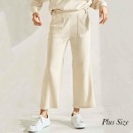 Wholesale women s Plus Leg Corduroy Cropped Pants Pack Relaxed fit Elasticized w