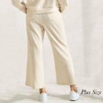 Wholesale women s Plus Leg Corduroy Cropped Pants Pack Relaxed fit Elasticized w