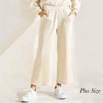 Wholesale women s Plus Leg Corduroy Cropped Pants Pack Relaxed fit Elasticized w