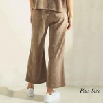 Wholesale women s Plus Leg Corduroy Cropped Pants Pack Relaxed fit Elasticized w