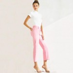 Wholesale women s Classic Solid Straight Leg Crop Pants Pack Straight leg Croppe