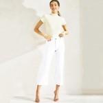 Wholesale women s Classic Solid Straight Leg Crop Pants Pack Straight leg Croppe