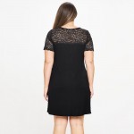 Wholesale women s Plus Trapeze Swing Dress Pack Lace Yoke Sleeve Sleeve Scallope