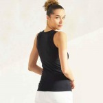 Wholesale women s U Neck Solid Seamless Tank One Fits Most Nylon Spandex