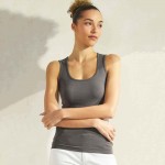 Wholesale women s U Neck Solid Seamless Tank One Fits Most Nylon Spandex