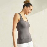 Wholesale women s U Neck Solid Seamless Tank One Fits Most Nylon Spandex