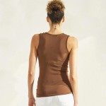 Wholesale women s U Neck Solid Seamless Tank One Fits Most Nylon Spandex