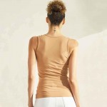Wholesale women s U Neck Solid Seamless Tank One Fits Most Nylon Spandex