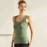 Wholesale women s U Neck Solid Seamless Tank One Fits Most Nylon Spandex