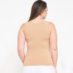 Wholesale women s Plus U Neck Solid Seamless Tank One Fits Most Nylon Spandex