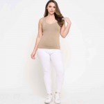 Wholesale women s Plus U Neck Solid Seamless Tank One Fits Most Nylon Spandex