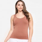 Wholesale women s Plus U Neck Solid Seamless Tank One Fits Most Nylon Spandex