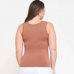 Wholesale women s Plus U Neck Solid Seamless Tank One Fits Most Nylon Spandex