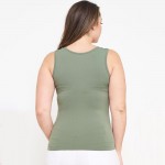 Wholesale women s Plus U Neck Solid Seamless Tank One Fits Most Nylon Spandex