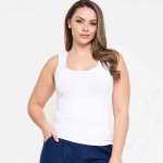 Wholesale women s Plus U Neck Solid Seamless Tank One Fits Most Nylon Spandex