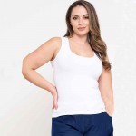Wholesale women s Plus U Neck Solid Seamless Tank One Fits Most Nylon Spandex