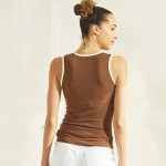 Wholesale women s U Neck Two Seamless Tank One Fits Most Nylon Spandex