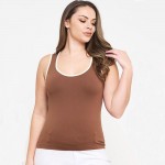 Wholesale women s Plus U Neck Two Seamless Tank One Fits Most Nylon Spandex