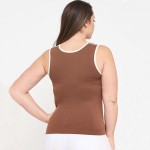 Wholesale women s Plus U Neck Two Seamless Tank One Fits Most Nylon Spandex