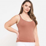 Wholesale women s Plus U Neck Two Seamless Tank One Fits Most Nylon Spandex