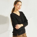 Wholesale women s V Neck Corduroy Long Sleeve Top Pack Relaxed Fit Dropped Shoul